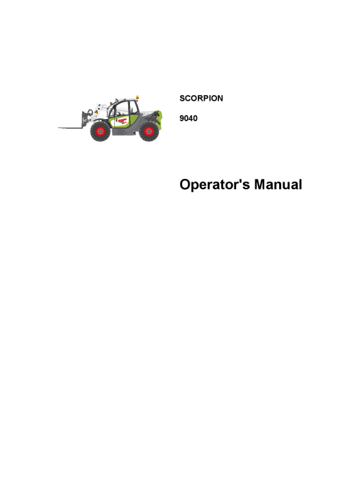 Claas SCORPION 9040 Type 404-01 K05 Telehandler Operation Manual