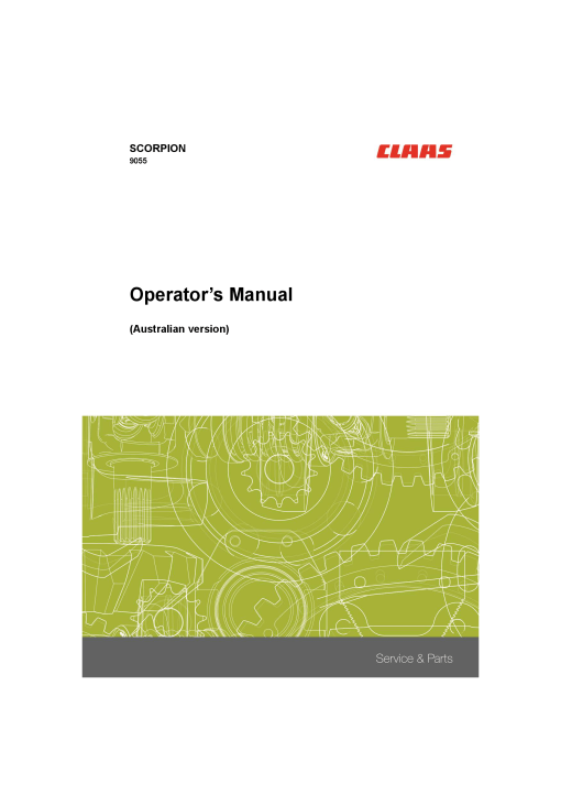 Claas SCORPION 9055 Autralian version Telehandler Operation Manual