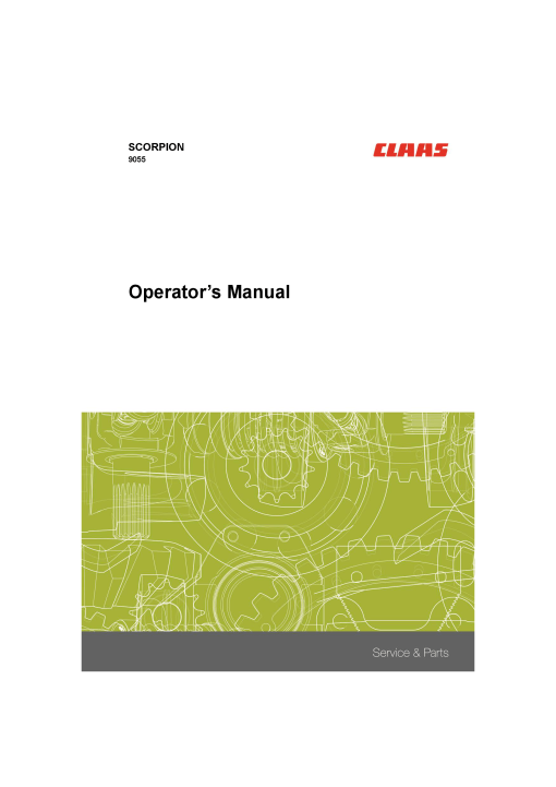 Claas SCORPION 9055 Type 416-05K27 Telehandler Operation Manual