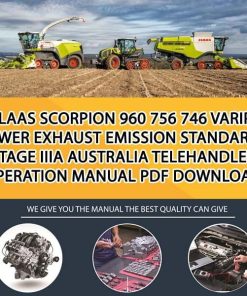 Claas SCORPION 960 756 746 VARIPOWER Exhaust emission standard Stage IIIA Australia Telehandler Operation Manual PDF Download
