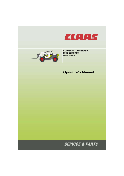 Claas SCORPION AUSTRALIA 6030 COMPACT Telehandler Operation Manual