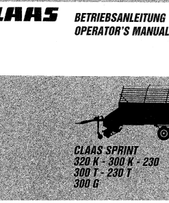 Claas SPRINT 320K 300K 230 300T 230T 300G Loader Wagon Operation Manual