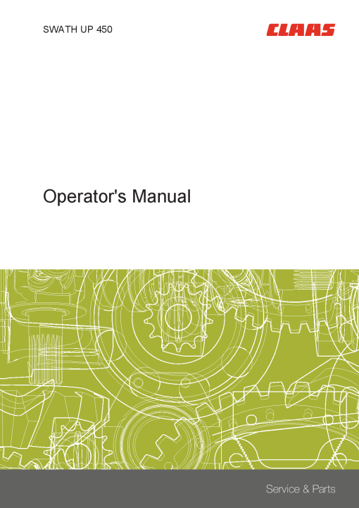 Claas SWATH UP 450 Combine Operation Manual