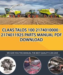 Claas TALOS 100 2174010000 - 2174011925 Parts Manual PDF Download