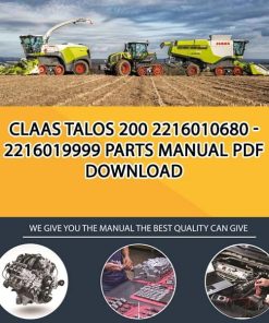 Claas TALOS 200 2216010680 - 2216019999 Parts Manual PDF Download