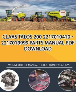 Claas TALOS 200 2217010410 - 2217019999 Parts Manual PDF Download