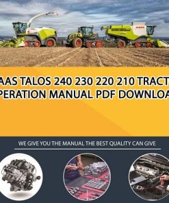 Claas TALOS 240 230 220 210 Tractor Operation Manual PDF Download