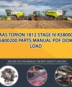 Claas TORION 1812 Stage IV K5800051 - K5800200 Parts Manual PDF Download
