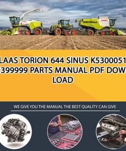 Claas TORION 644 SINUS K5300051 - K5399999 Parts Manual PDF Download