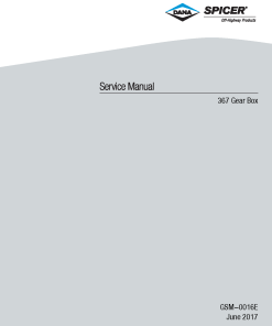 Claas TORION 956 DANA Spicer 367 GearBox Wheel Loader Service Repair Manual