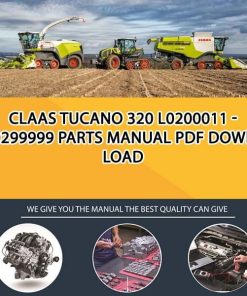 Claas TUCANO 320 L0200011 - L0299999 Parts Manual PDF Download