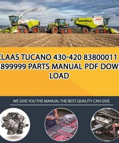Claas TUCANO 430-420 83800011 - 83899999 Parts Manual PDF Download