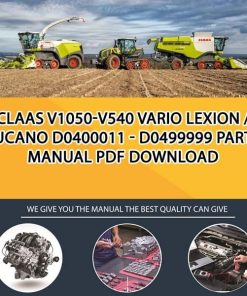 Claas V1050-V540 VARIO LEXION _ TUCANO D0400011 - D0499999 Parts Manual PDF Download