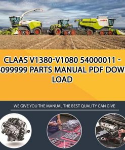 Claas V1380-V1080 54000011 - 54099999 Parts Manual PDF Download