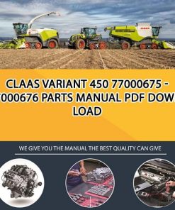 Claas VARIANT 450 77000675 - 77000676 Parts Manual PDF Download