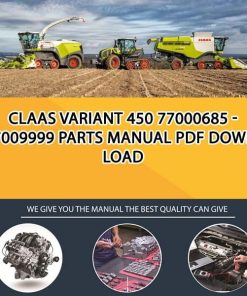 Claas VARIANT 450 77000685 - 77009999 Parts Manual PDF Download