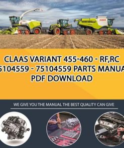 Claas VARIANT 455-460 - RF,RC 75104559 - 75104559 Parts Manual PDF Download