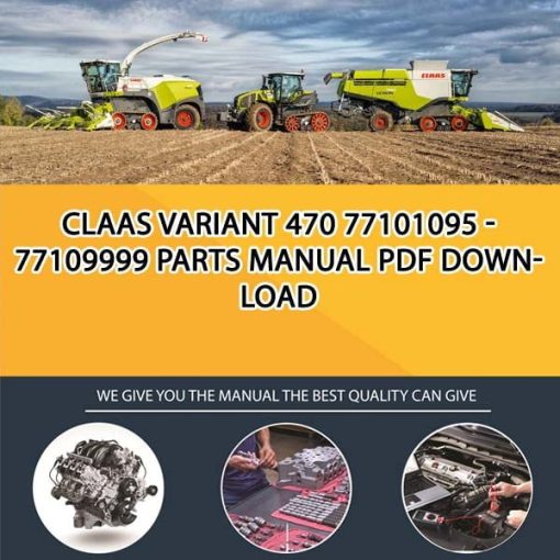 Claas VARIANT 470 77101095 - 77109999 Parts Manual PDF Download