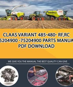 Claas VARIANT 485-480- RF,RC 75204900 -75204900 Parts Manual PDF Download