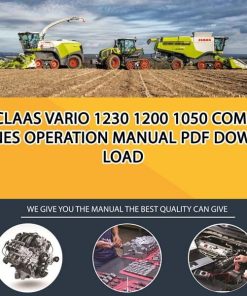 Claas VARIO 1230 1200 1050 Combines Operation Manual PDF Download