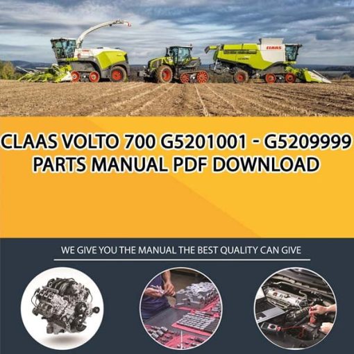 Claas VOLTO 700 G5201001 - G5209999 Parts Manual PDF Download