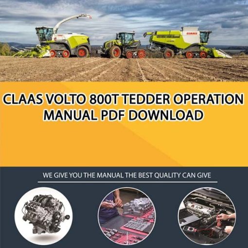 Claas VOLTO 800T Tedder Operation Manual PDF Download