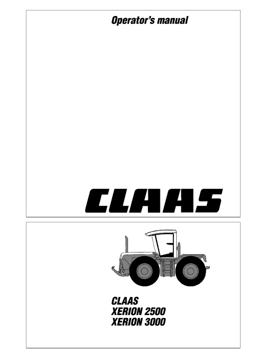 Claas XERION 3000 2500 Tractor Operation Manual