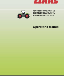 Claas XERION 3800 3300 SAALE TRAC VC Tractor Serial 78100322-up Operation Manual