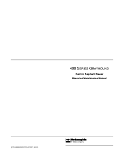 Cedarapids 400 Series Grayhound Remix Asphalt Paver Operation Maintenance Manual PDF Download
