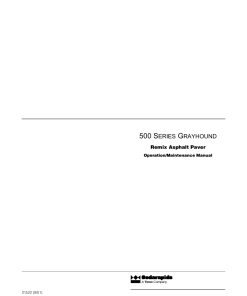 Cedarapids 500 Series Grayhound Remix Asphalt Paver Operation Maintenance Manual PDF Download