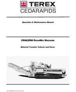 Cedarapids CR662RM RoadMix Machine Operation Maintenance Manual PDF Download
