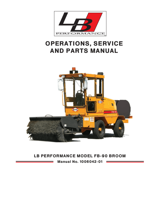 LBP FB-90 Broom Operation Service and Parts Manual PDF Download