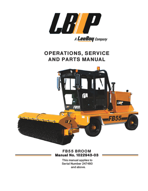 LBP FB85 Road Widener Operation Service and Parts Manual PDF Download