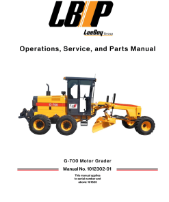 LBP G-700 Motor Grader Operation Service and Parts Manual PDF Download