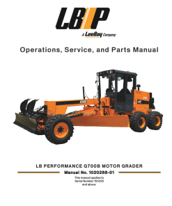 LBP G700 Motor Grader Operation Service and Parts Manual PDF Download