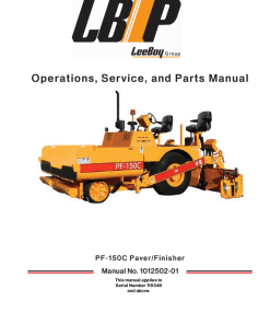 LBP PF-150C Asphalt Paver Finisher Operation Service and Parts Manual PDF Download