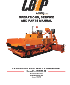 LBP PF-1510B Asphalt Paver Finisher Operation Service and Parts Manual PDF Download