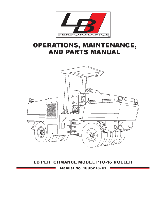 LBP PTC-15 Roller Operation Maintanace Service and Parts Manual PDF Download