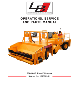 LBP RW-100B Road Widener Operation Service and Parts Manual PDF Download
