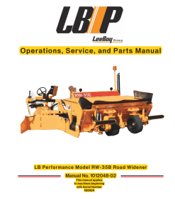 LBP RW-35B Road Widener Operation Service and Parts Manual PDF Download
