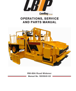 LBP RW-80A Road Widener Operation Service and Parts Manual PDF Download