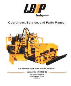 LBP RW85 Road Widener Operation Service and Parts Manual PDF Download