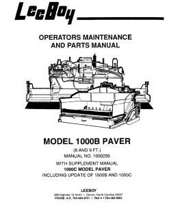 LeeBoy 1000B 1000C Paver Manual w Suplement DP10456 Operators Maintenance and Parts Manual PDF Download