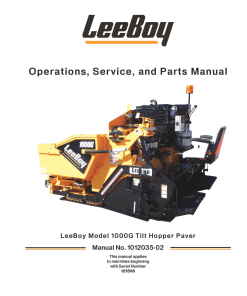 LeeBoy 1000G Tilt Hopper Paver Operators Service and Parts Manual PDF Download