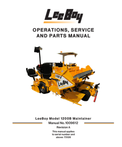 LeeBoy 1200B Maintainer Operators Service and Parts Manual PDF Download
