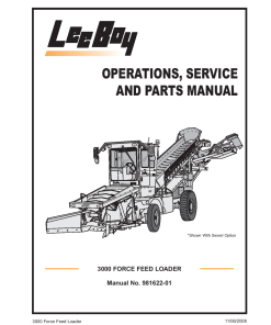 LeeBoy 3000 Force Feed Loader Operators Service and Parts Manual PDF Download