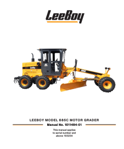 LeeBoy 685C Grader Operators Maintenance Schematic and Parts Manual PDF Download