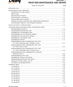 LeeBoy 785 Grader Rear End Operators and Service Manual PDF Download