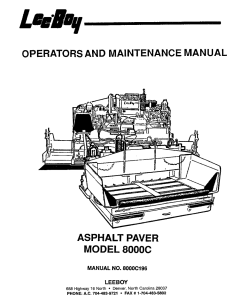 LeeBoy 8000C Asphalt Paver Operators Maintenance and Parts Manual PDF Download
