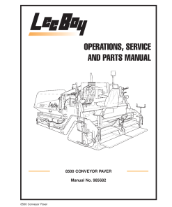 LeeBoy 8500 Conveyor Paver Operators Service and Parts Manual PDF Download